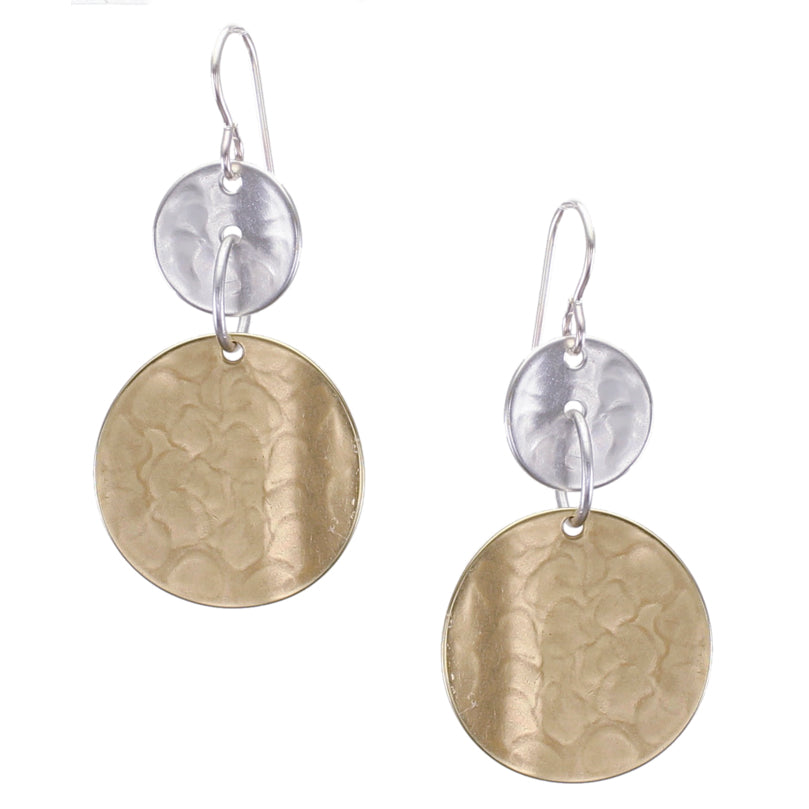 Linked Concave Discs Wire Earring