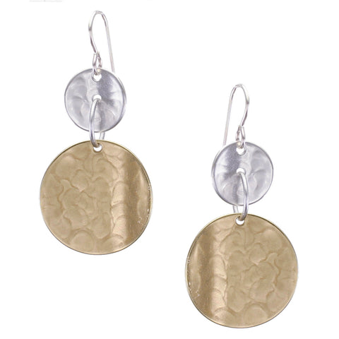 Linked Concave Discs Wire Earring