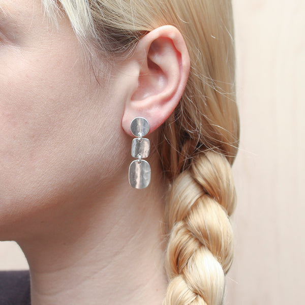 Concave Disc, Square and Oval Post Earring