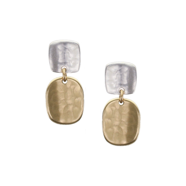 Concave Square with Oval Post Earring