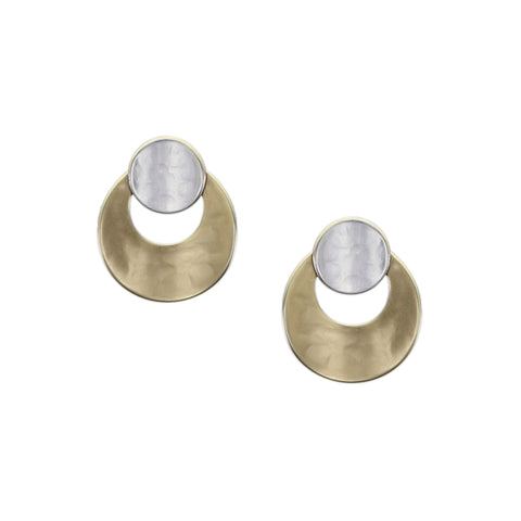 Small Curved Disc and Ring Post Earring