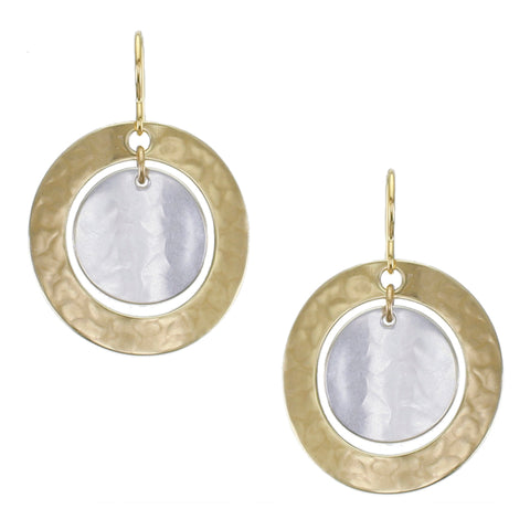 Wide Ring with Curved Disc Wire Earring