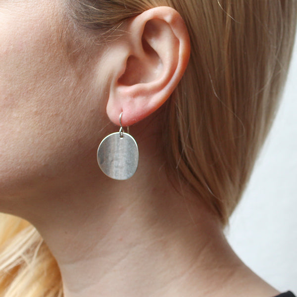 Medium Curved Disc Wire Earring