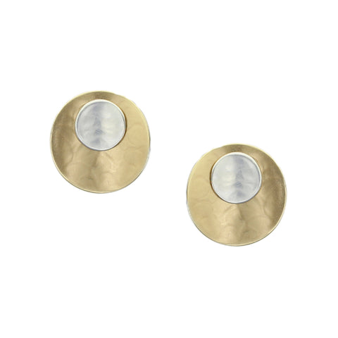 Small Layered Curved Discs Post Earring