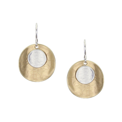 Small Layered Curved Discs Wire Earring