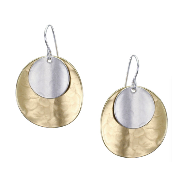 Layered Curved Discs Wire Earring
