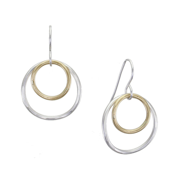 Tiered Hammered Curved Rings Wire Earring