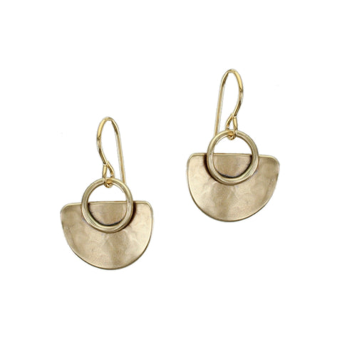 Curved Semi Circle with Ring Wire Earring