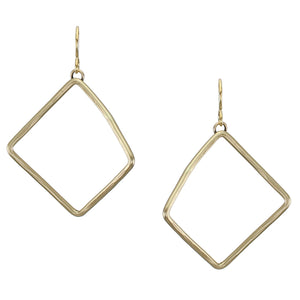 Large Curved Square Ring Wire Earring