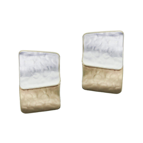 Small Layered Curved Tapered Rectangles Clip Earring
