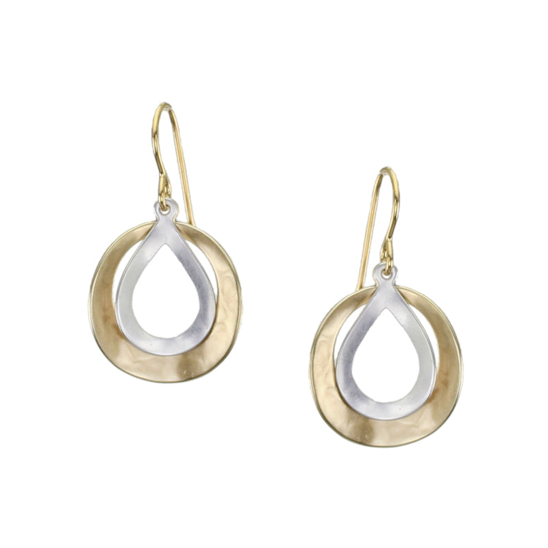 Small Curved Teardrop and Ring Wire Earring