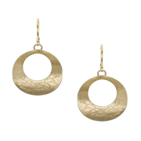 Curved Cutout Disc Wire Earring