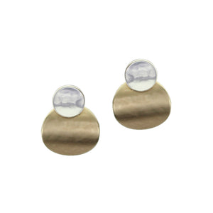 Small Layered Curved Discs Post Earring