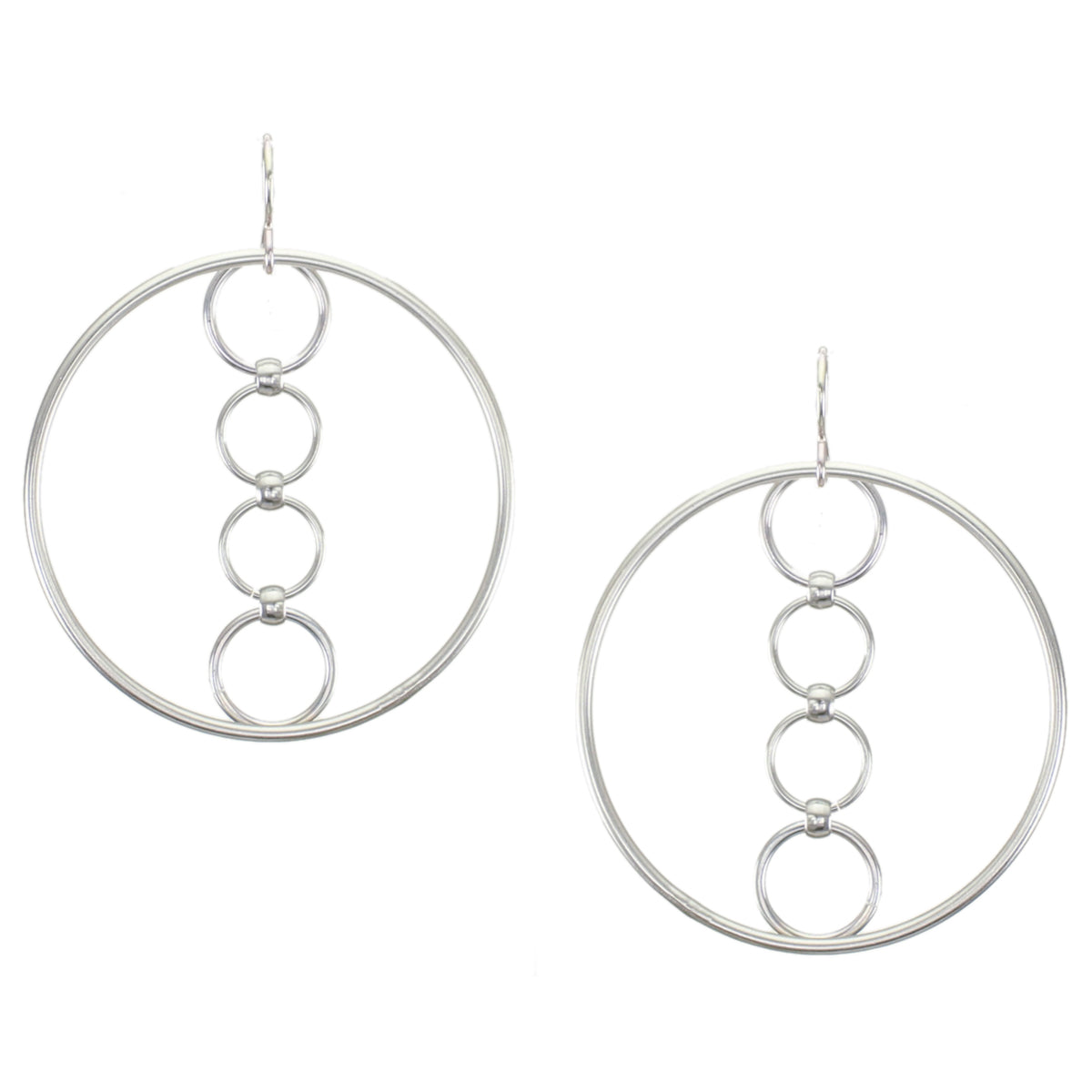 Large Hoop with Rings Wire Earring