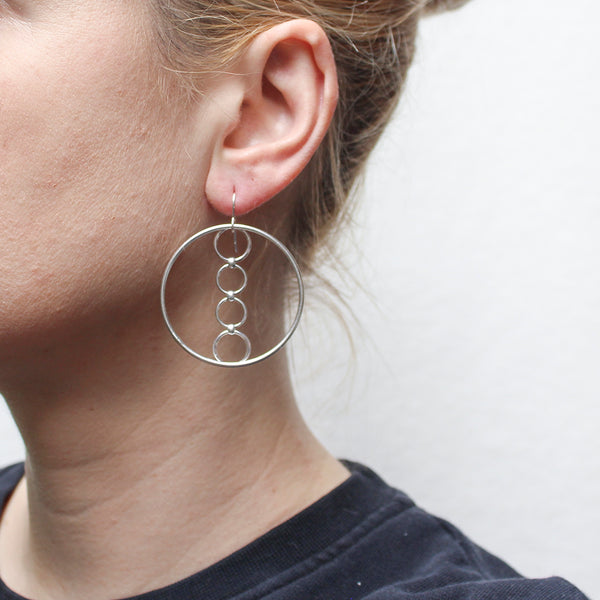 Large Hoop with Rings Wire Earring