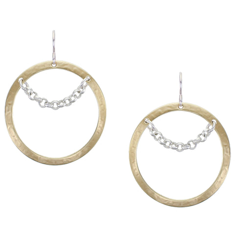 Medium Wide Ring with Chain Wire Earring