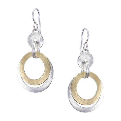 Tiered, Linked and Layered Wide Rings Wire Earring