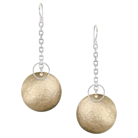 Disc with Ring and Chain Wire Earring