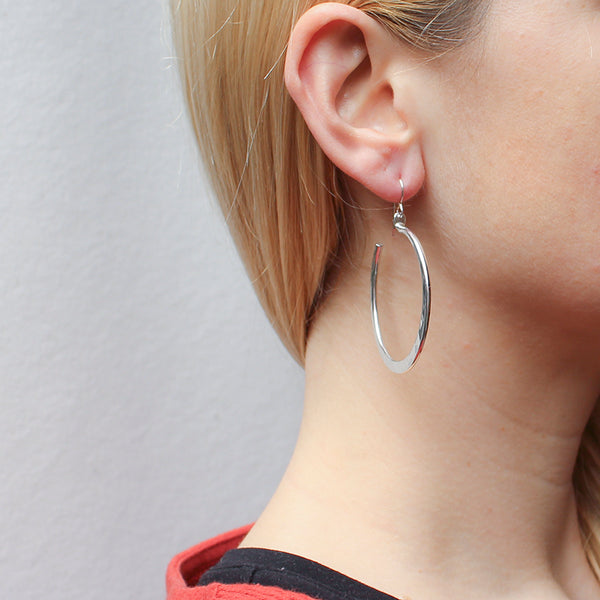 Extra Large Hammered Hoop Wire Earring