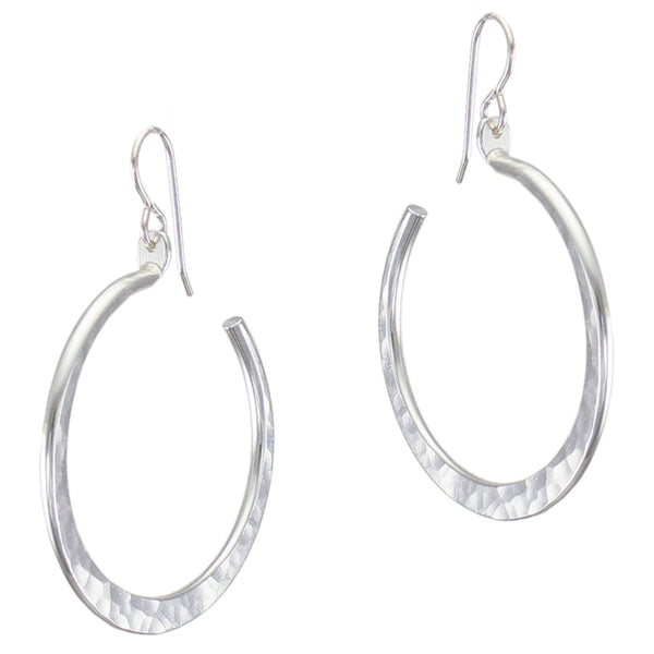 Large Hammered Hoop Wire Earring