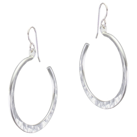 Large Hammered Hoop Wire Earring