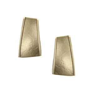Curved Tapered Rectangle with Wire Outline Clip or Post Earring