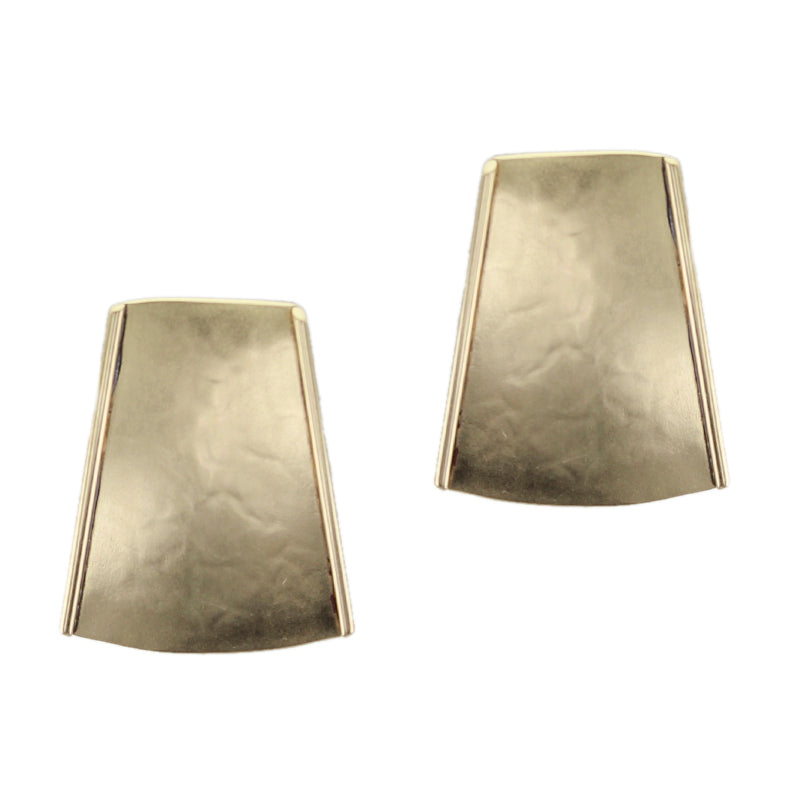 Tapered Rectangle with Wire Outline Clip Earring