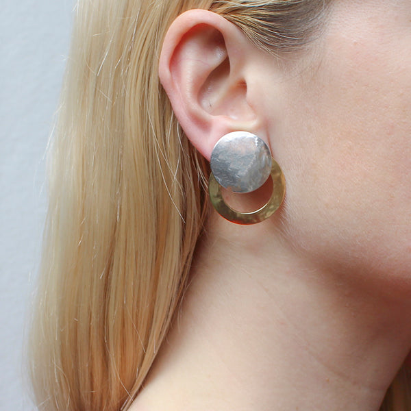 Large Disc with Wide Ring Clip Earring