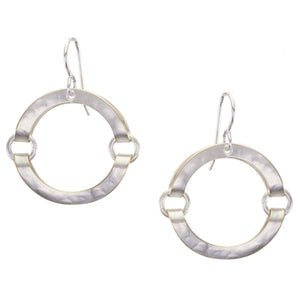 Medium Hinged and Folded Thin Rings Wire Earring