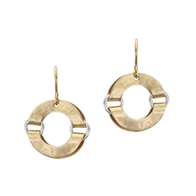 Small Hinged and Folded Rings Wire Earring