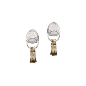 Small Tapered Disc with Ring and Fringe Post Earring