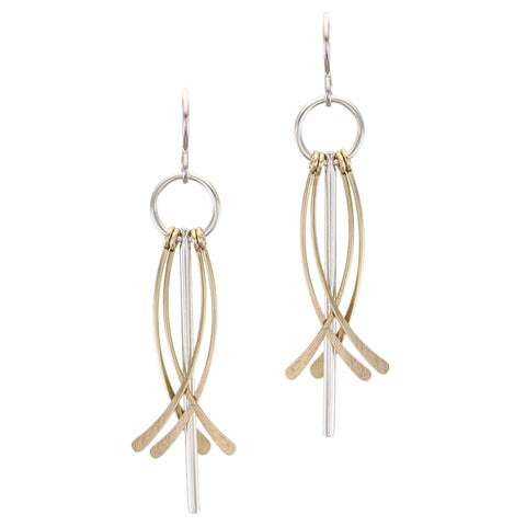 Ring with Rod and Fringe Wire Earring