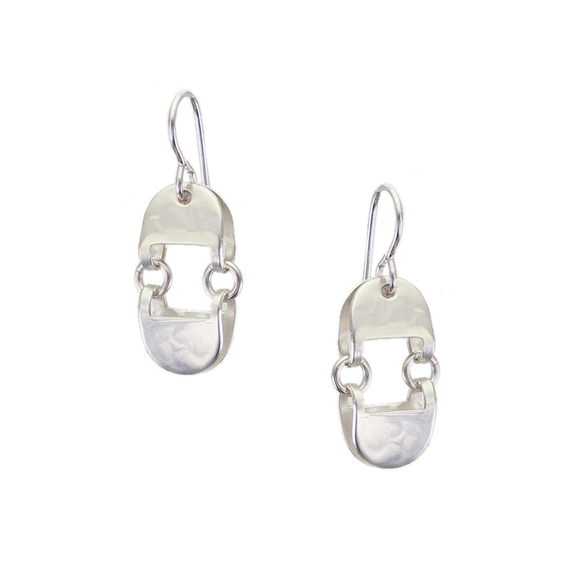 Hinged and Folded Oval Rings Wire Earring