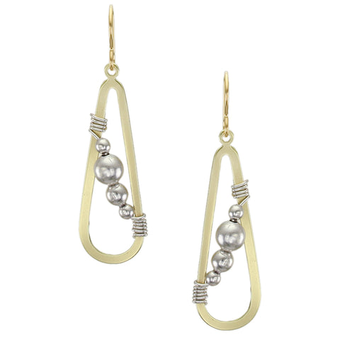 Teardrop with Beads and Wire Wrapping Wire Earring
