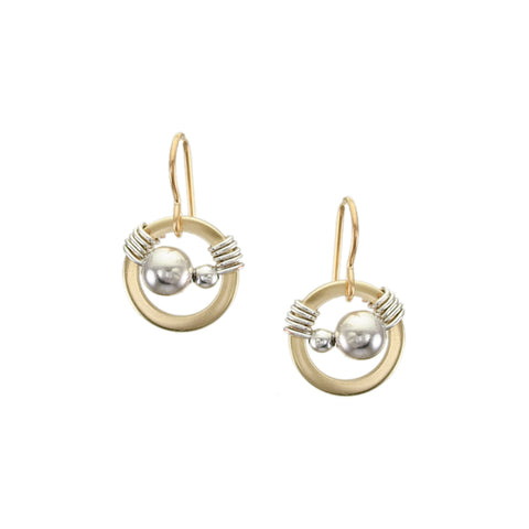 Small Ring with Beads and Wire Wrapping Wire Earring
