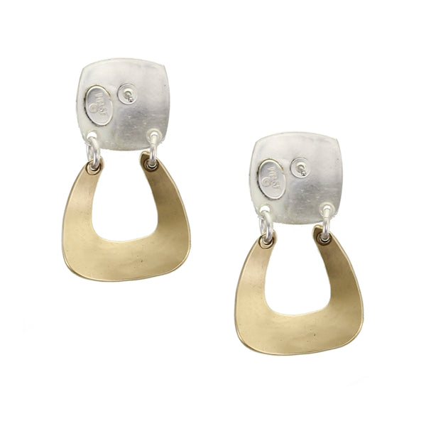 Rounded Square with Horseshoe Post Earring