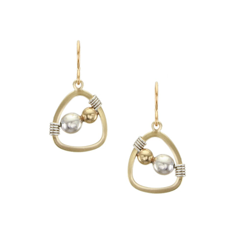 Small Teardrop with Beads and Wire Wrapping Wire Earring