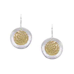 Circular Frame with Crinkle Disc Wire Earring