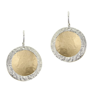 Crinkle Frame Over Disc Wire Earring