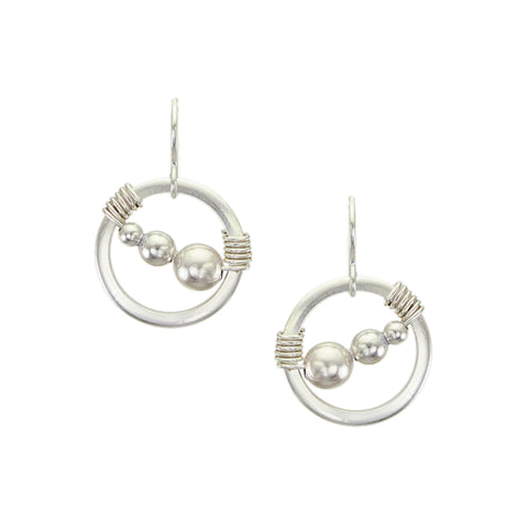 Medium Ring with Beads and Wire Wrapping Wire Earring