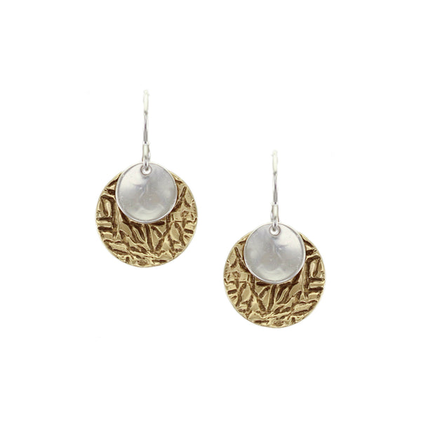 Small Dished Disc with Crinkle Disc Wire Earring