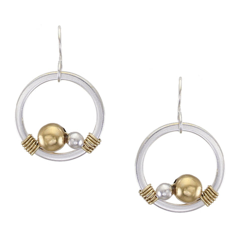 Ring with Beads and Wire Wrapping At the Base Wire Earring