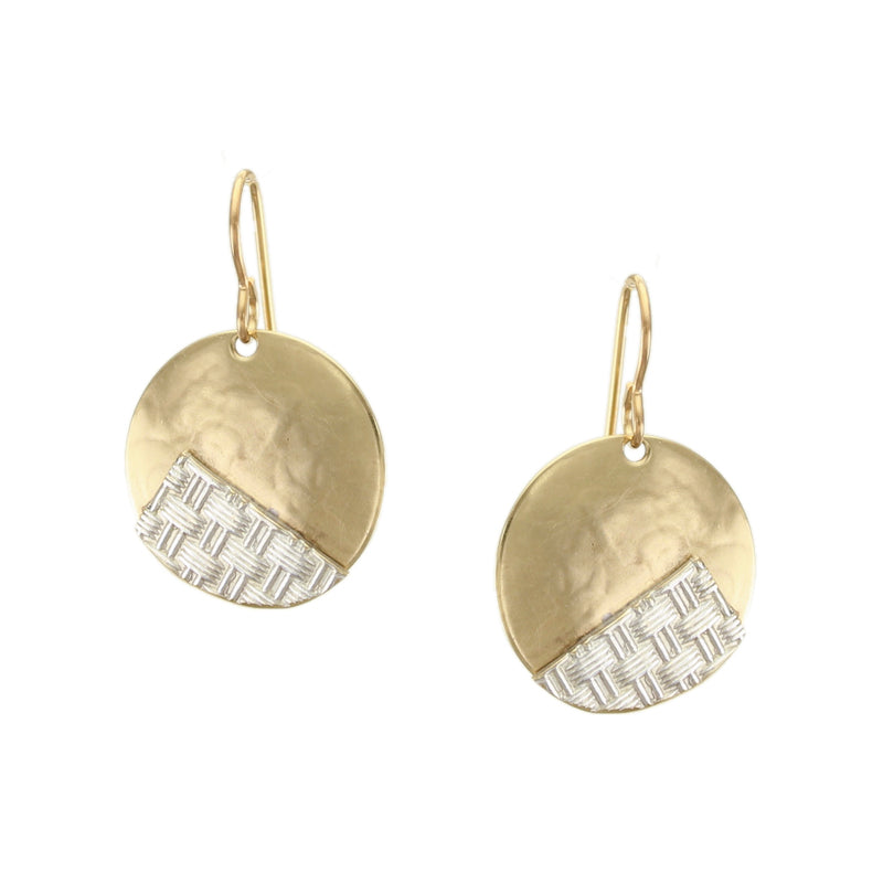 Disc with Basketweave Slice Wire Earring