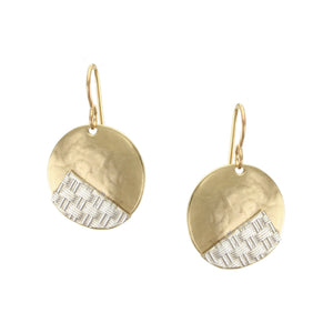 Disc with Basketweave Slice Wire Earring