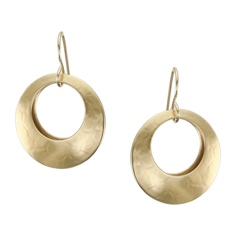 Large Back To Back Cutout Discs Wire Earring