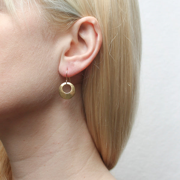 Small Back To Back Cutout Discs Wire Earring
