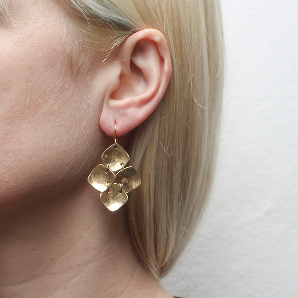 Linked Rounded Squares Wire Earring