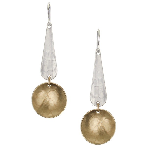 Long Teardrop with Dished Disc Wire Earring