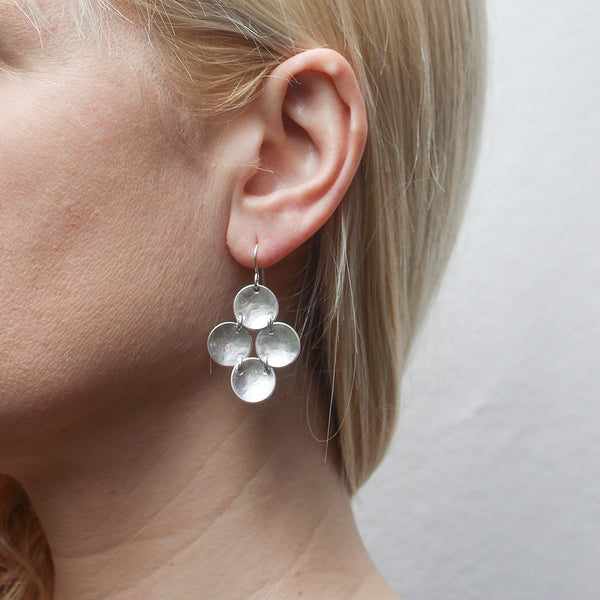 Linked Dished Discs Wire Earring