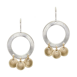 Wide Ring with Dished Discs Wire Earring